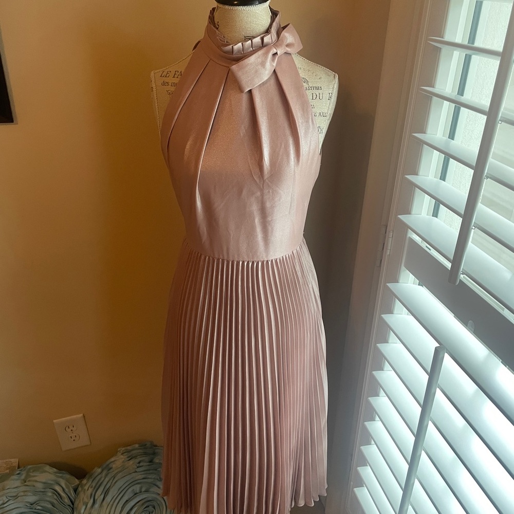 Elegant Pink Halter Dress